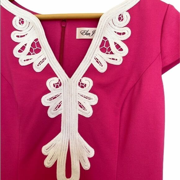 Eliza J Embroidered Pink Sheath Dress 12P - Picture 3 of 6